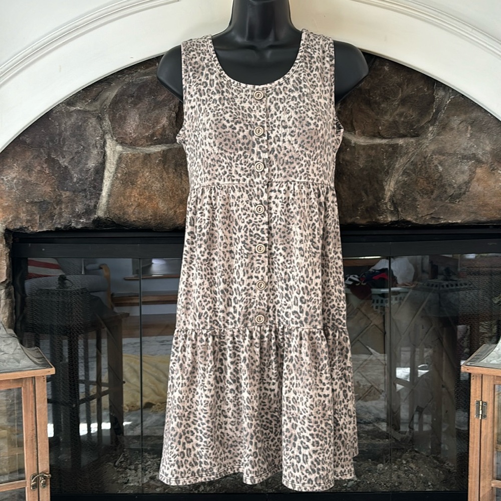 Sweet Lovely leopard print tank dress size Small